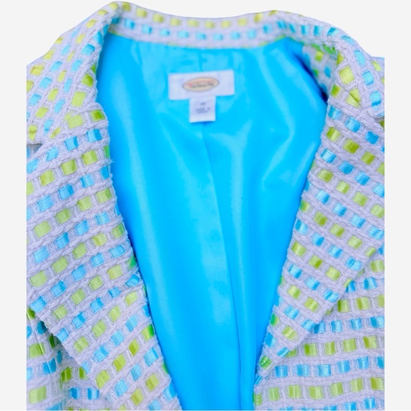 Talbots Pastels Silk Textured Spring Easter Blazer Sz 10 - Picture 4 of 6